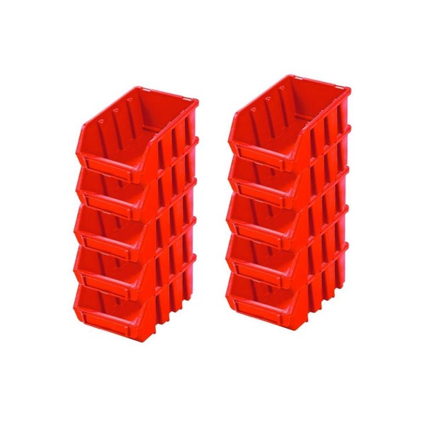 PROREGAL SuperSparSet 10x Sichtlagerbox 2 HxBxT 7,5 x 11,6 x 16,1 cm Polypropylen Rot