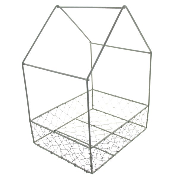 FRANK FLECHTWAREN | Drahtobjekt Landhaus, METALL, 22 x 18 x 30 cm