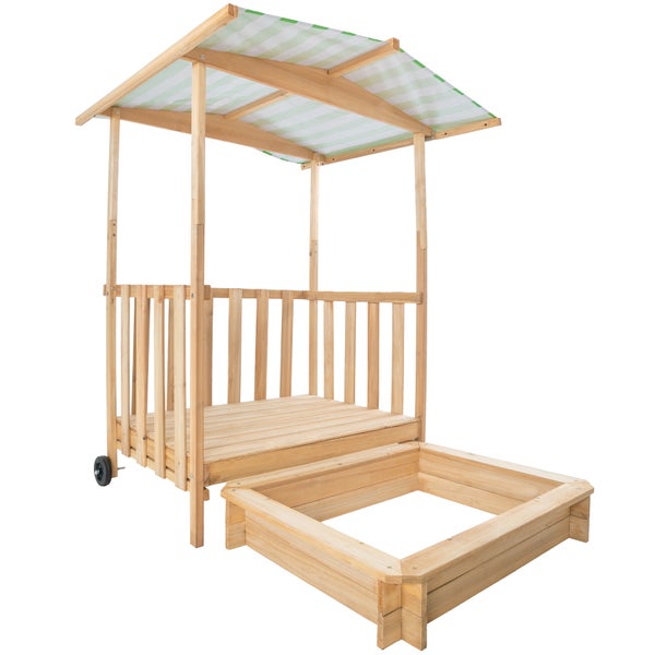 Sandkasten tectake Gretchen 106 x 105 x 137 cm aus Holz grün