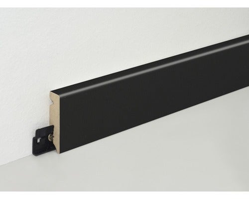 Sockelleiste FU062L foliert Schwarz matt 15x58x2400 mm