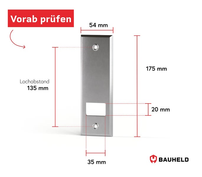 Abmessungen einer Türschildrosette aus Edelstahl
