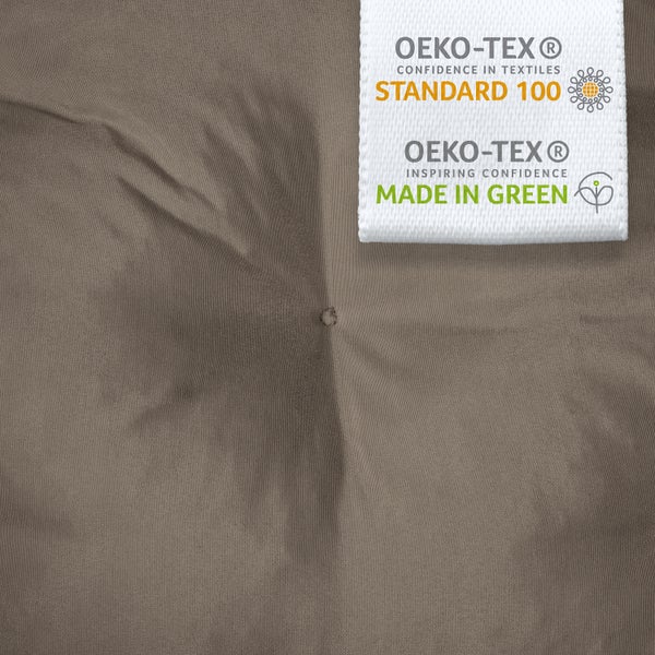 Textil mit OEKO-TEX Standard 100 und Made in Green Zertifizierung.