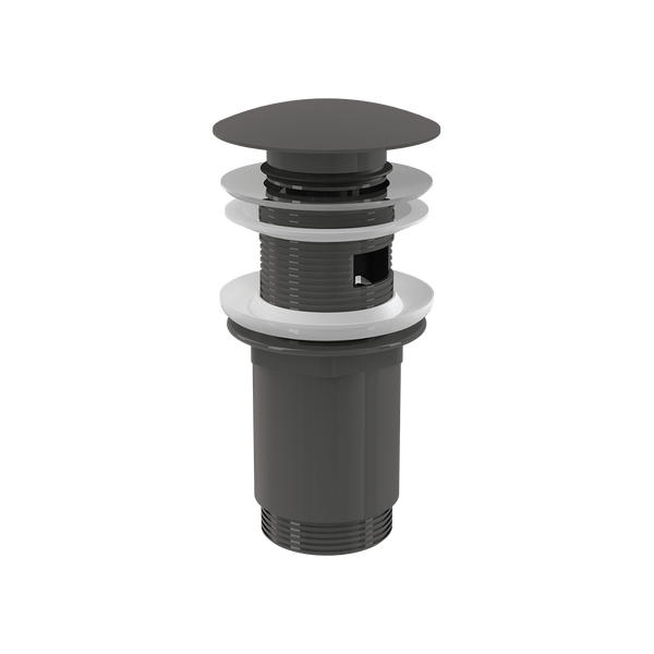 Pop-up Ablaufventil für Waschbecken mit Überlauf, schwarz matt.