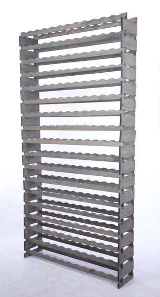 Weinregal VINOTECA FLEX PRO HxBxT 247x123x28cm 216 Flaschen auf 18 Ebenen Massives Kiefernholz Grau