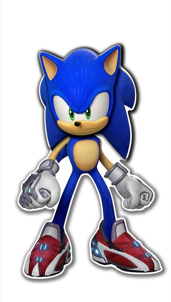 Sonic the Hedgehog Wandtattoo für das Kinderzimmer, Wandaufkleber in stehender Pose mit Handschuhen und Sportschuhen.