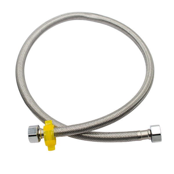 EcoRain Universeller Verlängerungsschlauch 80 CM - Anti-Leck - Universeller Anschluss Größe G ½ - Drehanschluss - Duschschlauch aus Messing und Edelstahl RVS 304 - Chrom