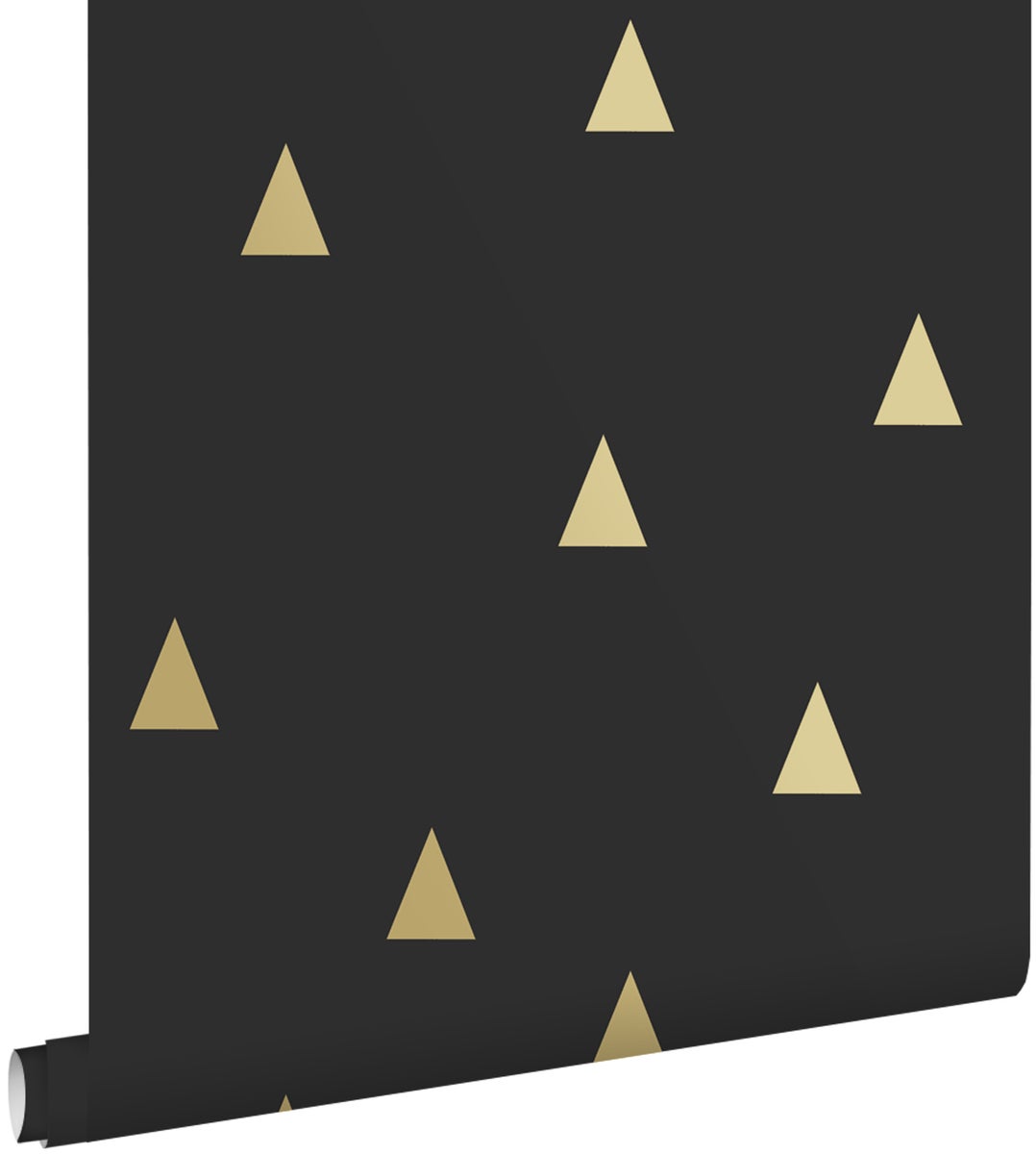 ESTAhome Tapete grafische Dreiecke Schwarz und Gold - 0,53 x 10,05 m - 139123