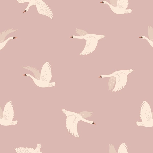 Muster mit fliegenden Schwänen für Dekorations- und Bastelarbeiten