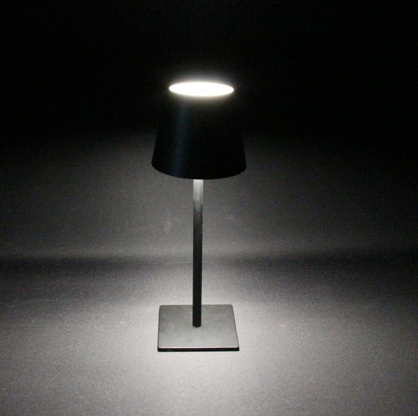 FRANK FLECHTWAREN | LED-Tischlampe Black, METALL, KUNSTSTOFF, 11 x 11 x 31,5 cm