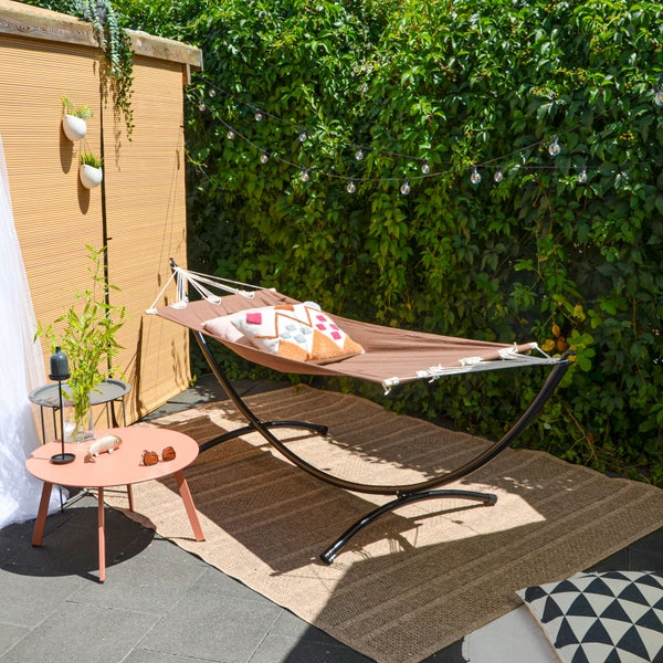 AMANKA Hängematte mit Gestell - 300x100 Garten Liege - Outdoor Indoor Hängemattengestell aus Metall