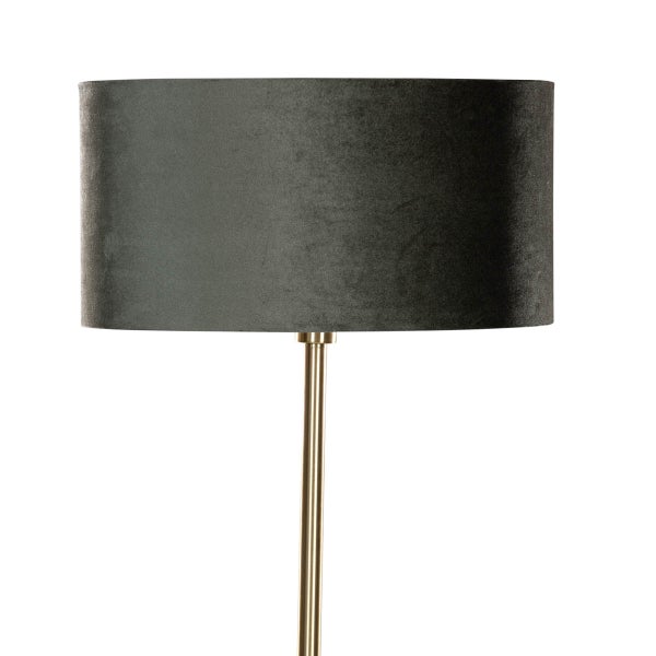 Stehleuchte mit Stoffschirm und Metallfuß