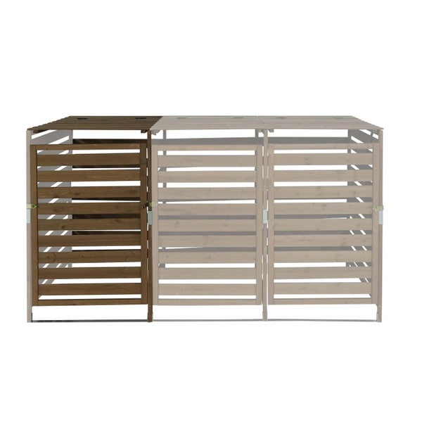 Mülltonnenbox aus Holz mit Tür