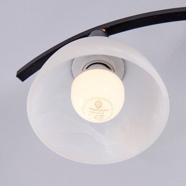 Lindby Deckenlampe Glas, Metall schwarz gold gebürstet Deckenstrahler 3x E14 max. 5W ohne Leuchtmittel Lampe Wohnzimmer Küchenlampe Strahler