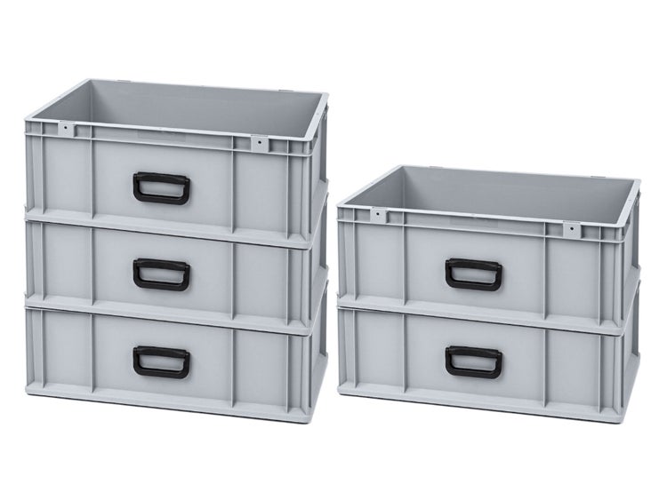 PROREGAL Spar Set 5x Eurobox Nextgen Portable Uno HxBxT 22 x 40 x 60 cm 44 Liter Eurobehälter Transportbox Transportbehälter Stapelbehälter