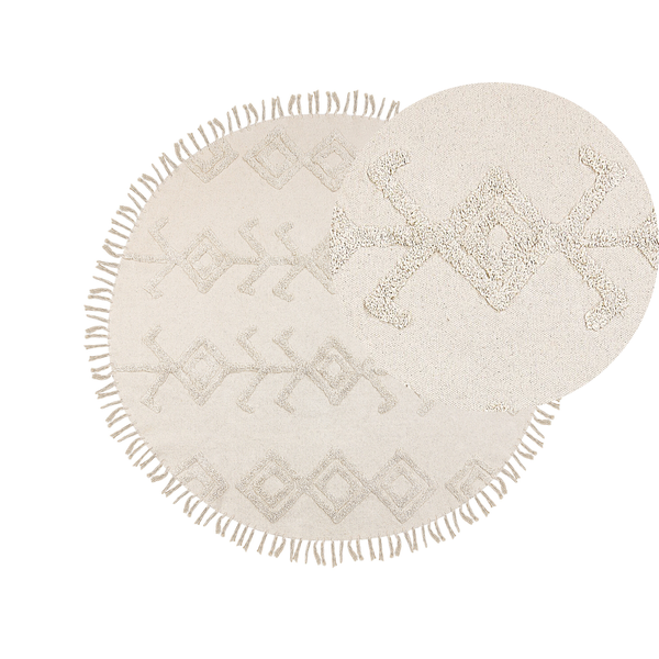 Teppich HARRAN Hellbeige ø 140 cm Baumwolle