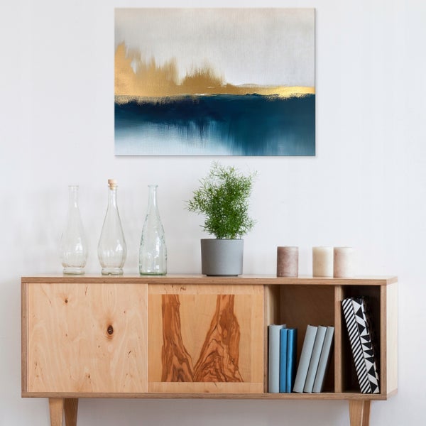 Leinwandbild Abstrakt grau gold Modern Bilder 100x70 cm