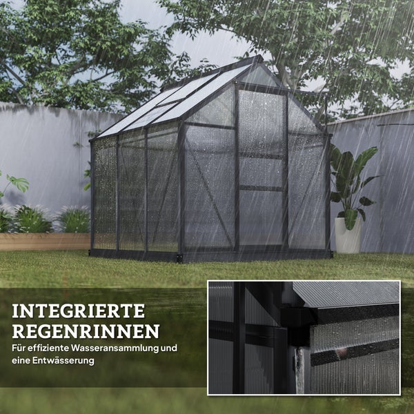 Gartenpavillon mit Seitenwänden und Moskitonetzen. Abbildungen zeigen Sichtschutz durch geschlossene Stoffwände und Insektenschutz durch Netze.