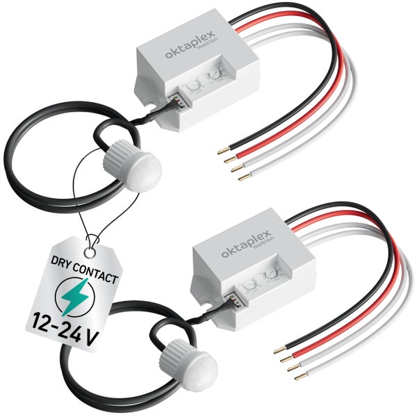Oktaplex Bewegungsmelder fuer 12 bis 24 Volt Systeme mit Trockenkontakt fuer automatisierte Lichtsteuerung