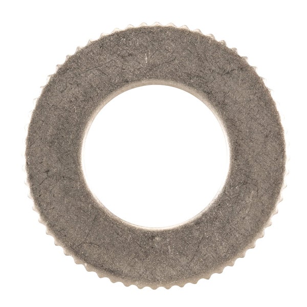 Fächerscheibe aus Metall mit verzahntem Außenrand für Schraubverbindungen.