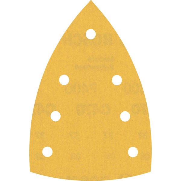 Dreieckschleifer mit Schleifpapier auf einer Holzoberfläche