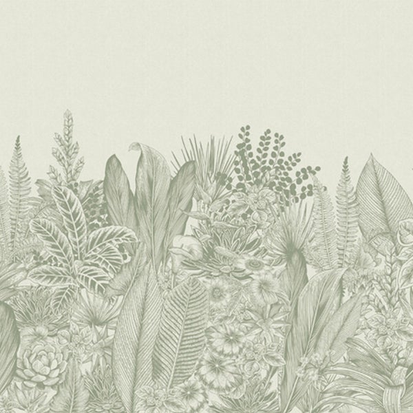 Tapete mit verschiedenen Pflanzenmotiven