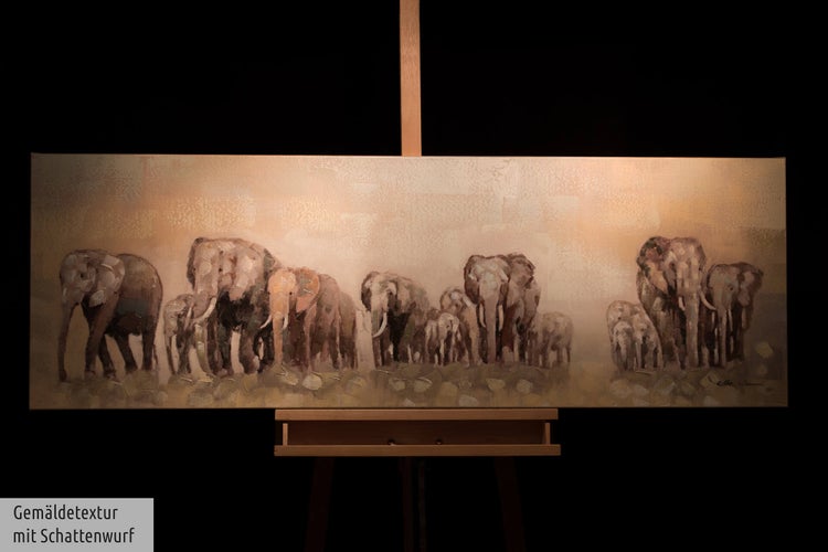 Handgemaltes Gemälde Acrylfarbe 150x50cm Beige