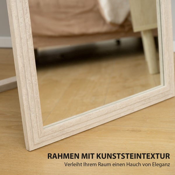 Spiegel mit Rahmen in Kunststeinoptik