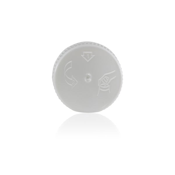 Kunststoffdeckel mit Öffnungsanleitung