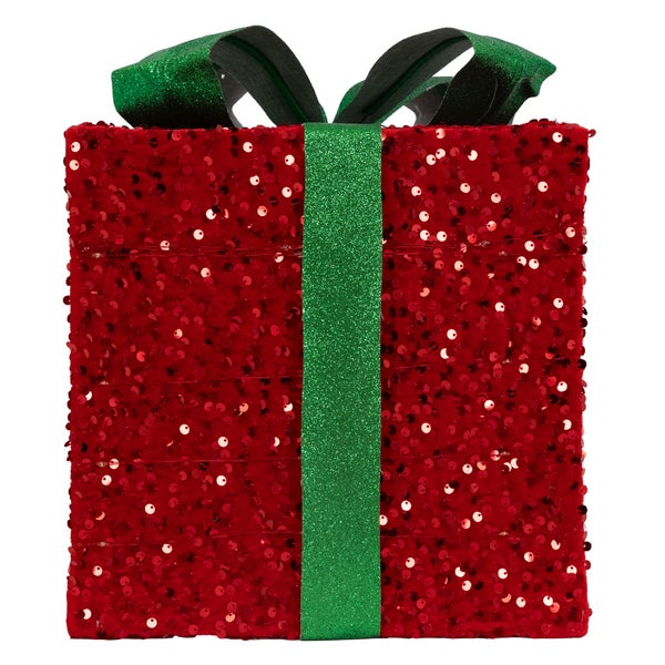 ECD Germany 3er Set LED Geschenkboxen Weihnachten mit Schleifen, Rot-Grün, Warmweiß, batteriebetrieben, mit Timer, Weihnachtsdeko Geschenk Beleuchtet Weihnachtsbaum Dekoration Weihnachtsgeschenkbox
