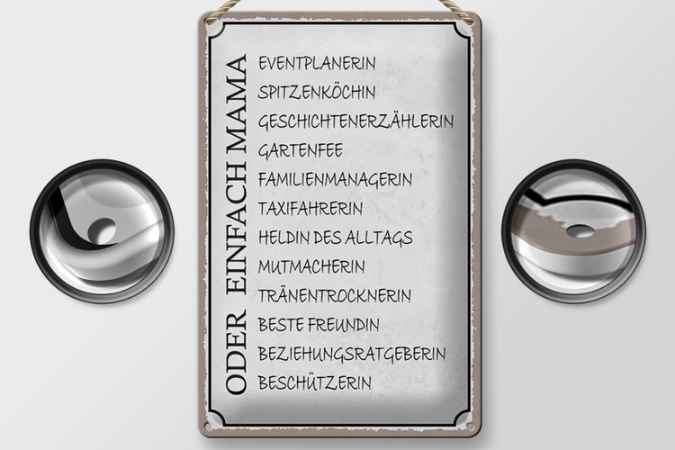 Blechschild Spruch 20x30cm Mama Familienmanagerin Freundin