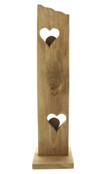 FRANK FLECHTWAREN | Säule Willkommen, HOLZ, METALL, 20 x 12 x 80 cm