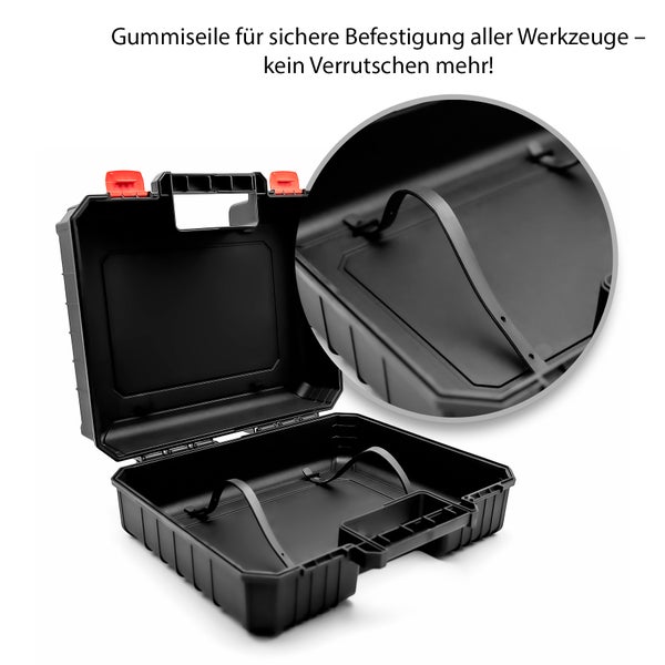 BigDean Maschinenkoffer mit Schaumstoff Einlage leer aus bruchsicherem Kunststoff für sichere Werkzeugaufbewahrung – Werkzeugkoffer Made in Europe