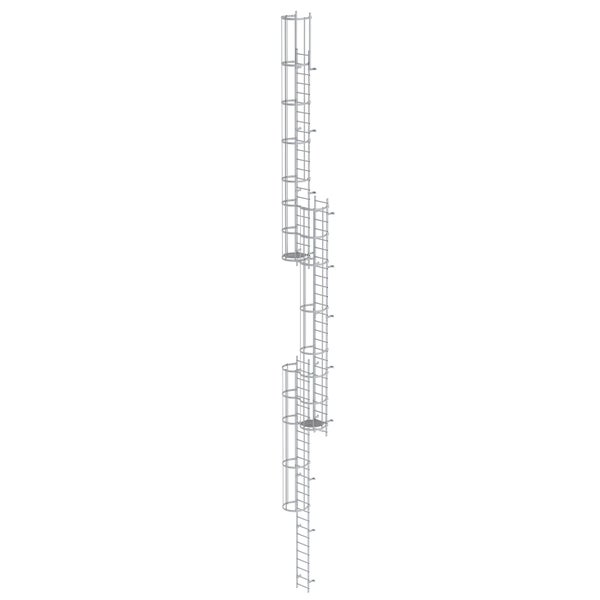 MUNK ortsfeste Steigleitern Aluminium eloxiert, 16,80m SH PG2