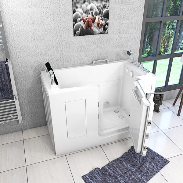 Sitzwanne Whirlpool Wanne mit Tür S07WP-TH-B-R 140x76cm