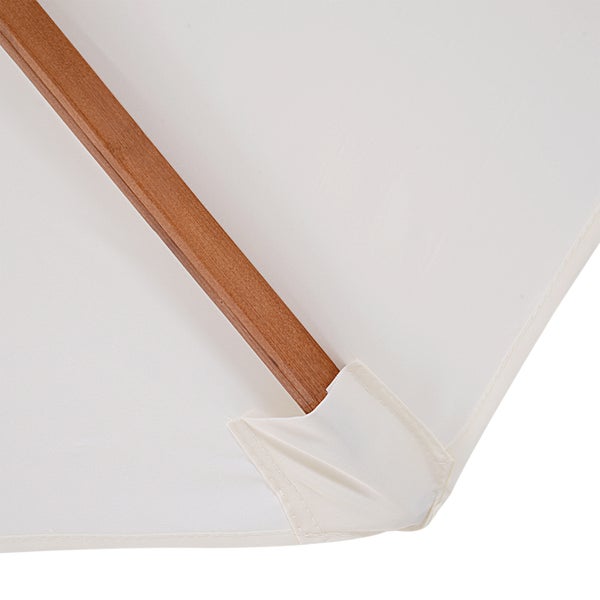 Outsunny Holz Sonnenschirm Holzschirm Gartenschirm Balkonschirm 2,5m Creme