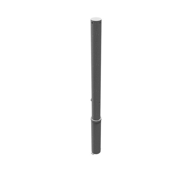 Schake Absperrpfosten herausnehmbar aus Stahlrohr verzinkt Ø76x2,9mm mit Dreikantverschluss und Stahlkappe 900mm Überflur