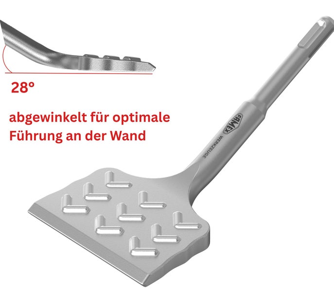 Famex Fliesenmeißel 60 Millimeter breit mit SDS-Plus Aufnahme