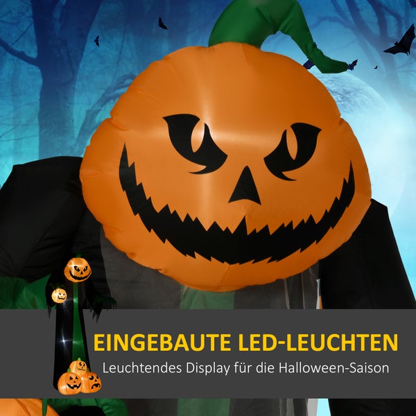 Aufblasbare Halloween Dekoration mit LED-Beleuchtung im Kürbis Design