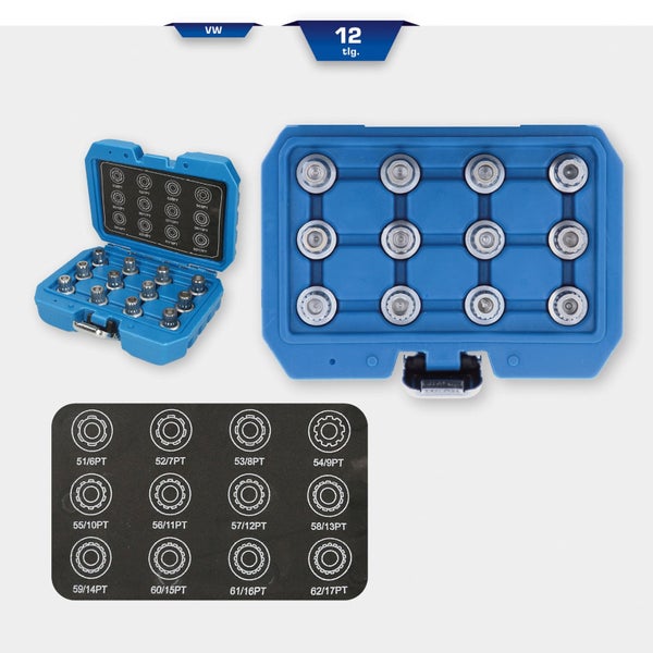 Zwölfteiliges Werkzeugsatz im Werkzeugkoffer