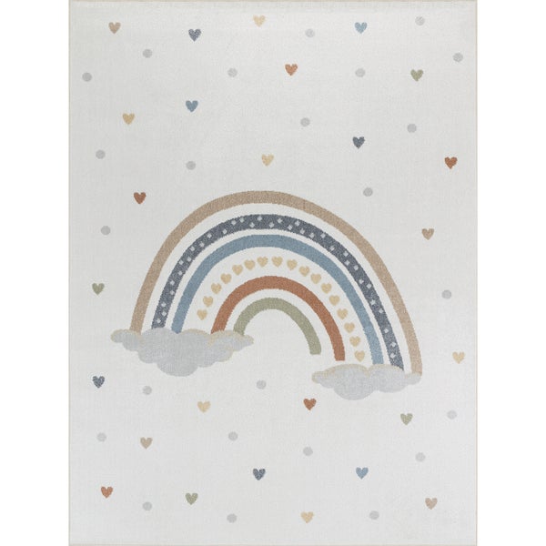 Maschinenwaschbarer Kinderteppich Rainbow Mehrfarbig/Orange 160x213 cm RAINI-BOW