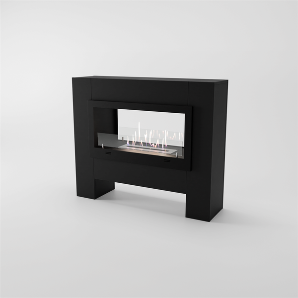 GLOW FIRE Ethanol Kamin 'Harstad ' | Ethanolofen in schwarz mit 3 Std. Brenndauer und 2 KW Heizleistung | BxHxT: 114,2x98,5x29,8 cm
