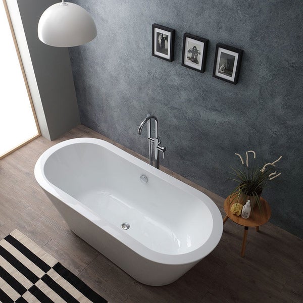 Feistehende Badewanne glänzend weiß | Cynderella