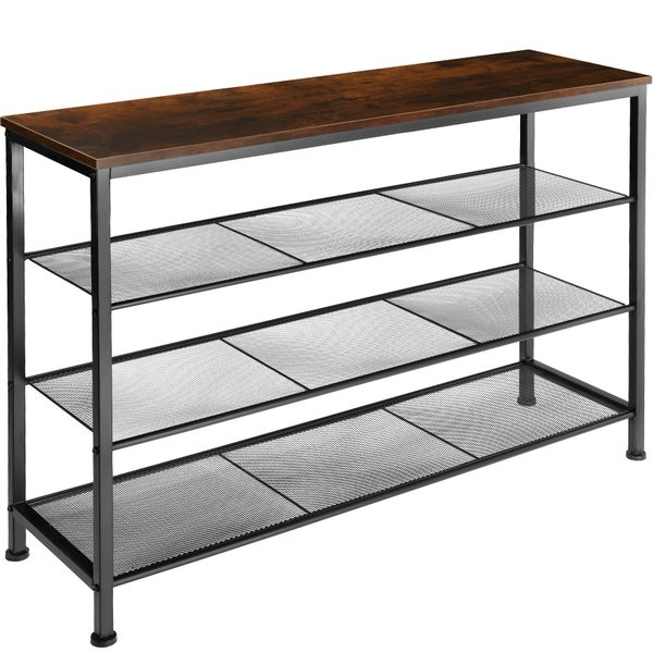 Schuhregal tectake Portsmouth 100 x 30,5 x 72,5 cm Industrial Style Industrial Holz dunkel, rustikal