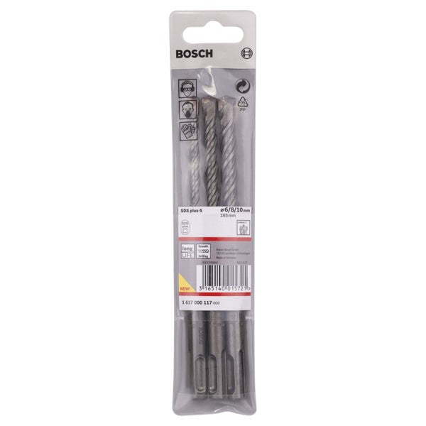 Bosch Hammerbohrer-SDS plus-5-Set 3tlg. 6 / 8 / 10 mm - 1617000117