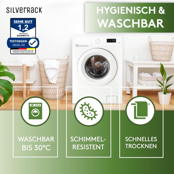 SilverRack Badewannenmatte 100x40 cm (Babyblau) - Antirutschmatte Badewanne BPA frei für Kinder und Babys - Duschmatte schimmelresistent & maschinenwaschbar - Badematte rutschfest