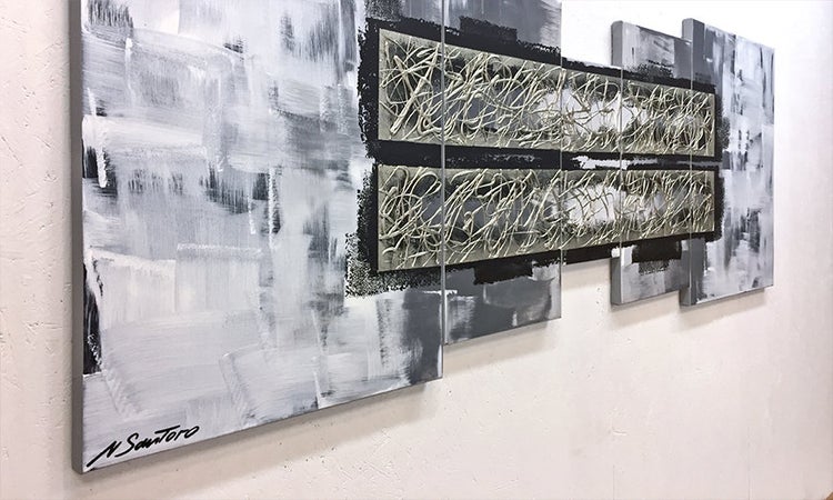 Das moderne Bild -Warm Coldness- 180x70x2 cm handgemaltes Unikat