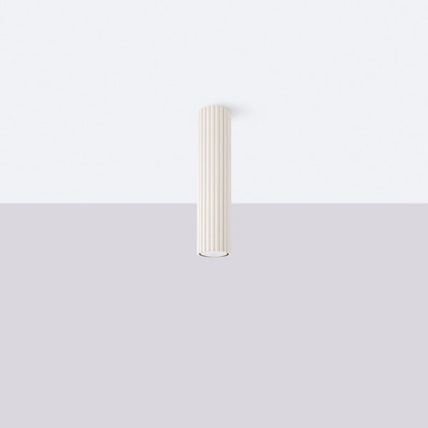 Zylindrische Deckenleuchte mit gerippter Oberfläche