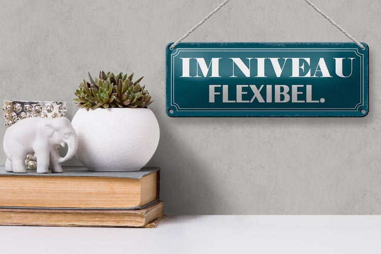Blechschild Spruch 27x10cm im Niveau flexibel Dekoration