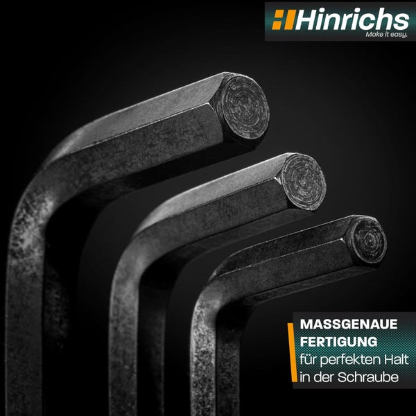 Hinrichs 30 tlg. Innensechskantschlüssel Satz Zoll und Metrisch - Sechskantschlüssel Set Fahrrad