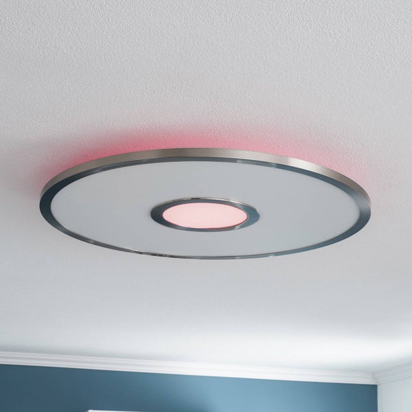 Lucande LED Deckenleuchte Linema dimmbar (Modern) in Alu aus Aluminium (1 flammig, ) - Lampe Deckenlampe Wohnzimmerleuchte